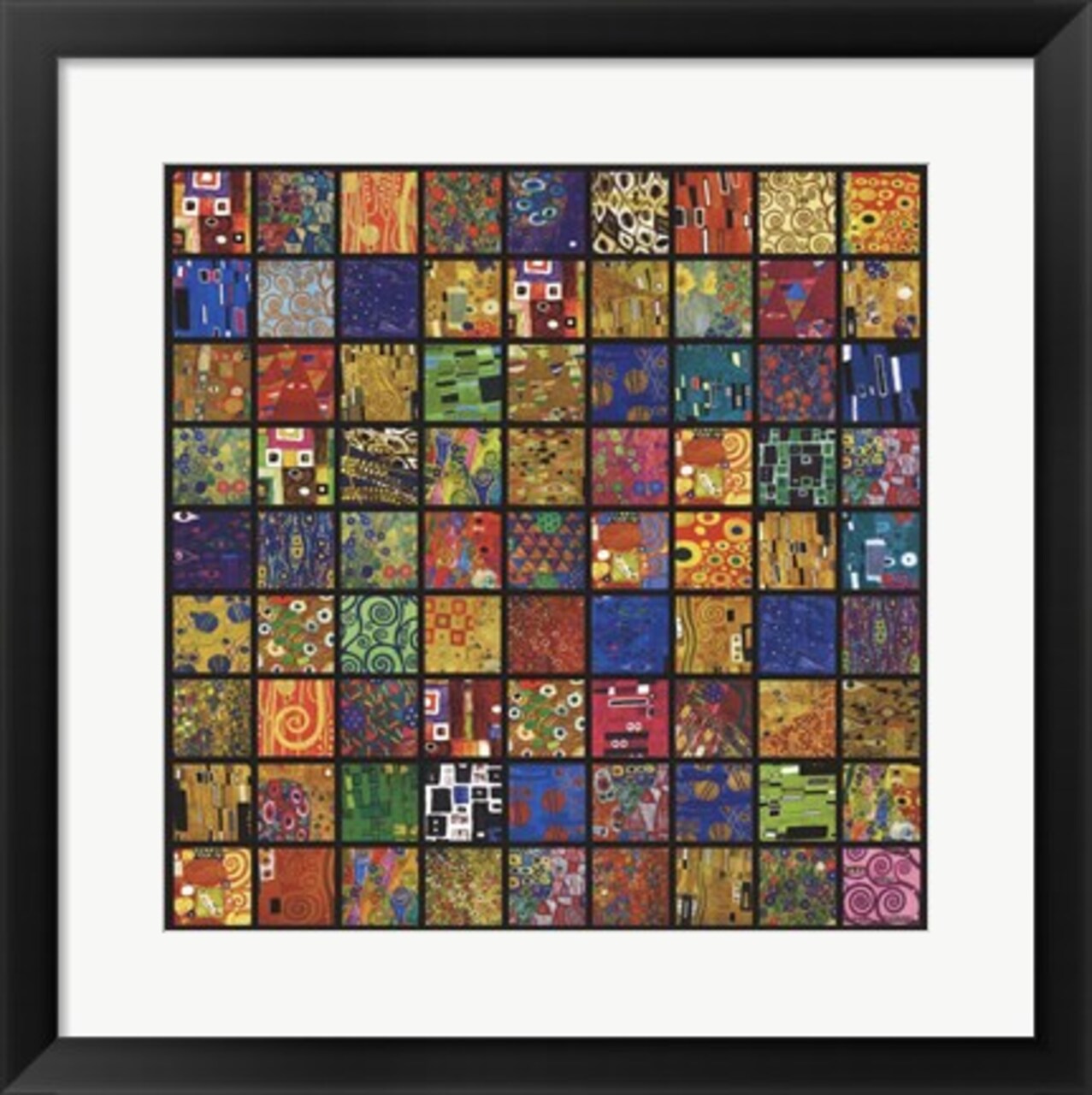 Framed Art Klimt Squares by Gustav Klimt Wall Decor 18x24 Artwork